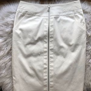 Ali Ro Off White Zip Front Pencil Skirt 6